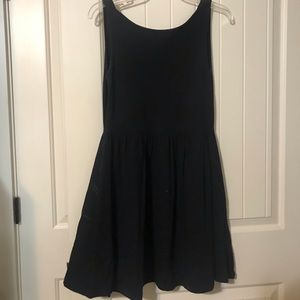 ASOS black a-line, low back dress